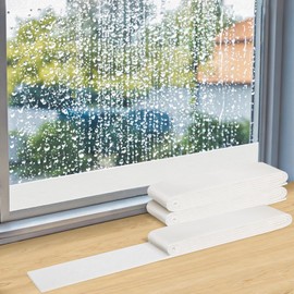 Window Condensation Prevention Absorber - Anti-Condensation Water Absorbing Strip, Whites, 2.36" x 66" 3 Rolls, Reusable & Cut-to-Fit Design