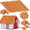 Dasing 200 Pieces Roof Tile Model Building Kit Red Miniature