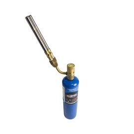 BLUEFIRE Double Flame Jet Turbo Torch Head with Porpane Kit High Output 17060 BTU Full Metal Heavy Duty Manual Ignition Gas Welding Dual Tubes Nozzle Fuel by MAP Propane Brazing Soldering Flamethrower