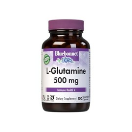 Bluebonnet Nutrition L-Glutamine 500mg, Supports Immune Function*, Nitrogen Transporter*, Soy-Free, Gluten-Free, Non-GMO, Kosher Certified, Vegan, 100 Vegetable Capsules, 100 Servings