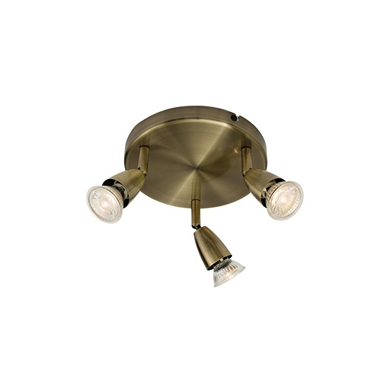 Amalfi 3 Way Decorative Antique Brass GU10 LED Compatible Round