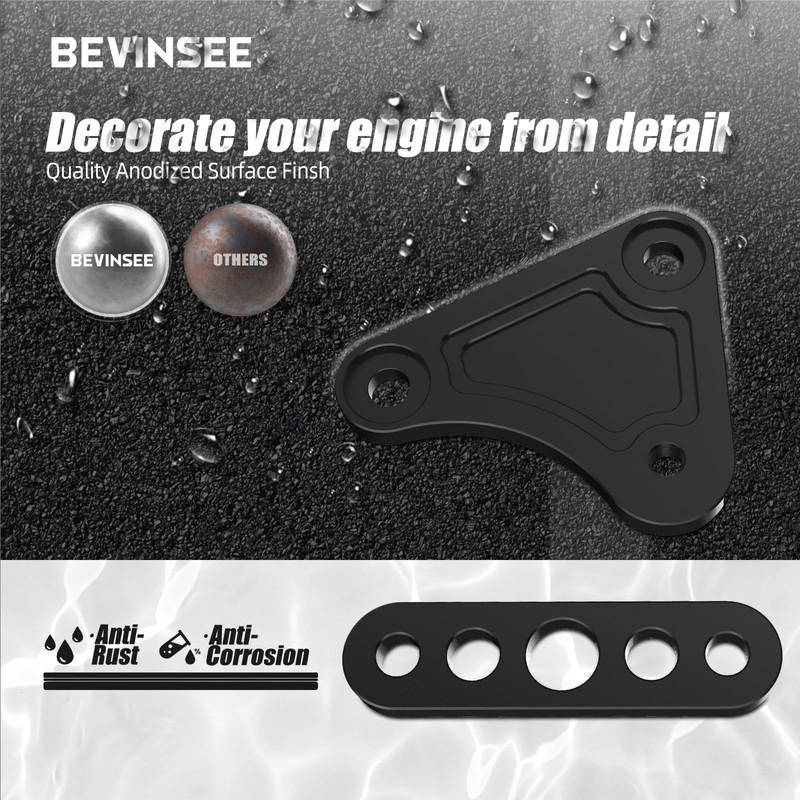 Bevinsee LS Idler Pulley Relocation Bracket for LS1 LS2 LS3