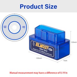 Mini Bluetooth OBD2 Scanner, Car Diagnostic Scan Tool for Android Symbian Windows System, Automotive Check Engine Light Wiring Scanner Adapter, Clear Fault Code Reader for OBDII Vehicle