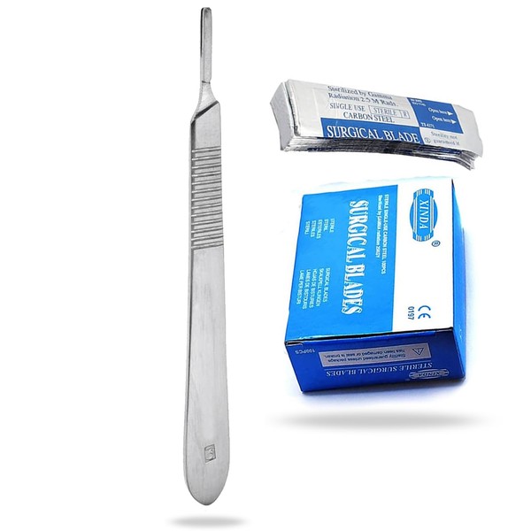 PC 100 SCALPEL BLADES # 15 WITH FREE HANDLE #