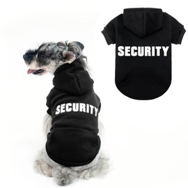 EXPAWLORER Dog Hoodies- Fall Soft and Warm Dog Sweatshirt with Leash Hole, Winter Autumn Fleece Pet Clothes with Print for Puppy,Cat, Small Medium Large Dogs (X-Small, Security)