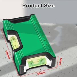 Pocket Spirit Level, Magnetic Spirit Level 105 mm, Mini Spirit Level with 2 Levels 90°/180° - Ideal for Camping, Tools, Motorhome & On the Go - Small Spirit Level for Precise Measurements