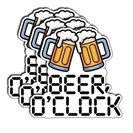 (3Pcs) O’Clock Stickers Funny Sarcastic Quote Humor Motivational Inspirational Gifts Waterproof Vinyl Decals for Kindle Water Bottle Bumper Car Hard Hat Phone Laptop 3"