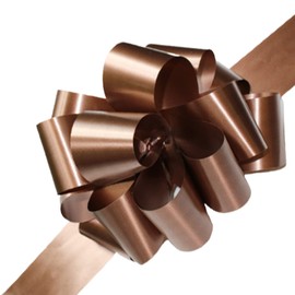 Large Pull Bows for Gifts Wrapping Ribbon Bows Brown Present Wrapping Bows Pompom Gift Bows Wreath Making Crafting Wedding Basket Flower Bouquets Pack of 5