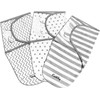 CuddleBug Swaddles for Newborns (3-Pack) - 100% Cotton Velcro Baby