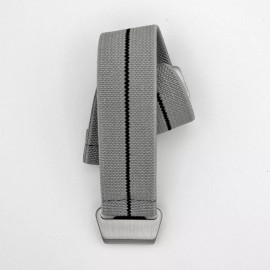 Seals Watch Company New No Pass, Diver Elastic Watch Strap Band Belt in 22mm - Gray with Black