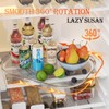 Clear 15.7'' Square Lazy Susan Turntable Organizer for Refrigerator -