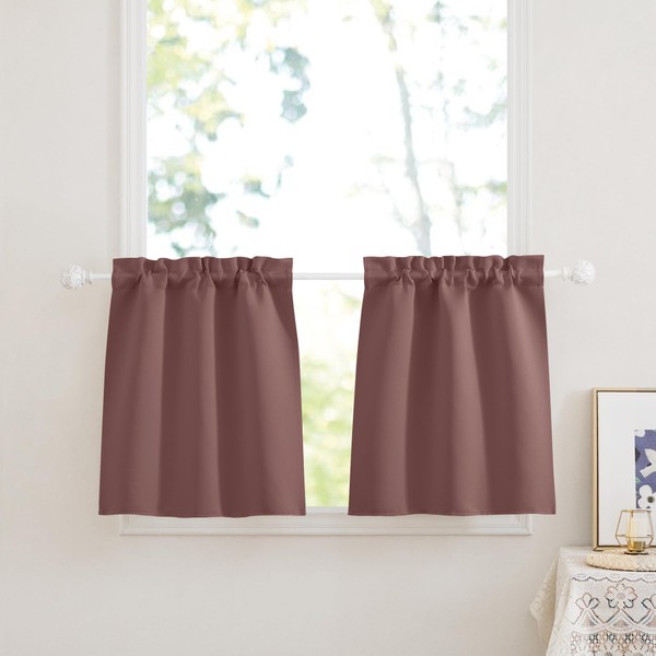 PONY DANCE Short Curtains Kitchen Thermal Curtain Opaque Panel Curtains