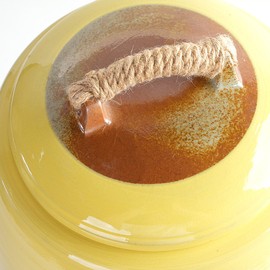 Son Story Buncheong Yellow Plain Rice Jar 20kg Rice Jar Entrance Salt Jar / 손이야기 분청 노랑 무지 쌀독 20kg 쌀항아리 현관 소금항아리