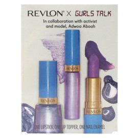REVLON 3 PC MAKEUP KIT SUPER LUSTROUS LIPSTICK LOVE YA SELF + GLITTER LIP TOPPER