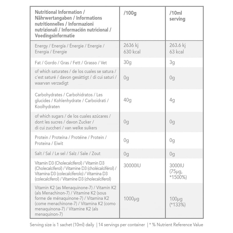YourZooki - Vitamin D3 + K2 Liquid Sachets - Vegan