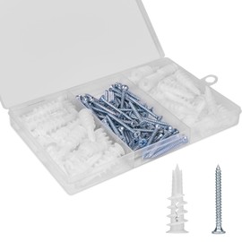 Vmuter Self Drilling Drywall Anchors, 100PCS Heavy Duty Dry Wall Anchors and Screws Kit for Hanging Sheetrock, 50 Self-Tapping Plastic Drywall Hangers 50 Sheet Rock Screws