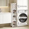 willbuy 4-Tiers Slim Bathroom Storage Cabinet, Foldable Storage Cabinets,Narrow Bathroom