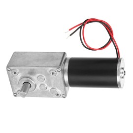 12 V 8 mm Shaft Worm Gear Motor, Low Noise Metal Gear with High Torsion, Electric Turbo Speed Reducer with Ball Bearings (12 V 20 rpm)
