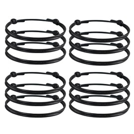 Anjiucc 12 Pcs Wax Rope Bracelet Cord Adjustable Knotted Handmade Craft Choker Nylon Bracelet, 5.9-11 Inches（Style 2）