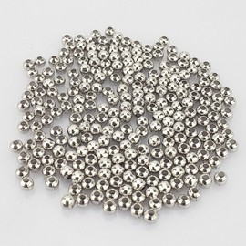 LolliBeads (R) Platinum Smooth Round Metal Beads 4 mm 600 Pcs