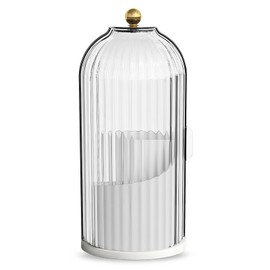 Marjoramy Organiser, 360° Rotating Cosmetic Organiser, Brush Holder Cosmetic with Lid, Transparent, Dustproof, Makeup Brush Organiser with Lid for Dressing Table, Bathroom, Bedroom