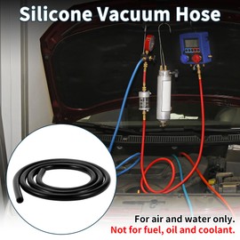TUCKBOLD Silicone Vacuum Tubing Hose 130PSI Max Pressure Automotive Vacuum Line Black with Vacuum Connector 1 Set 5Ft 3/4/5/6/8/10mm ID 2.5mm Thickness