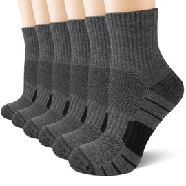 Heatuff Men's Athletic Ankle Socks Cushioned Quarter Running Mini Crew Socks for Men 6 Pairs