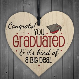 RED OCEAN Big Deal Graduation Wooden Heart Keepsake Gift For Her Congratulations Message Party Decoration