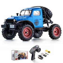 EAZYRC x FMS FCX 1/24 RC Semi Truck RTR, 4x4 RC Crawler for Sandland Desert Dirt Road for Men Boys with Battery, LED Light,Transmission and USB Charger