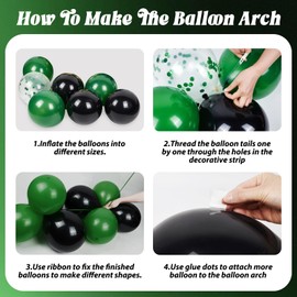 EHOIHEI Green Birthday Party Decorations, Green Black Silver Foil Balloons Happy Birthday Banner Fringe Curtains for 16th 18th 21st 24th 32th 40th 50th 60th Birthday Decorations for Men