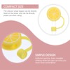 Healifty 3-Pack Silicone Straw Caps Soft Glue Plug Reusable Lemon