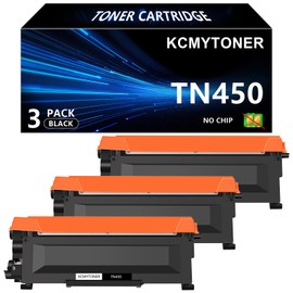KCMYTONER Compatible Toner Cartridge Replacement for Brother TN450 TN-450 TN420 High Yield Black Work with MFC-7860dw MFC-7360n HL-2280dw HL-2270dw HL-2240 DCP-7065dn Intellifax 2840 Printer (3 Pack)