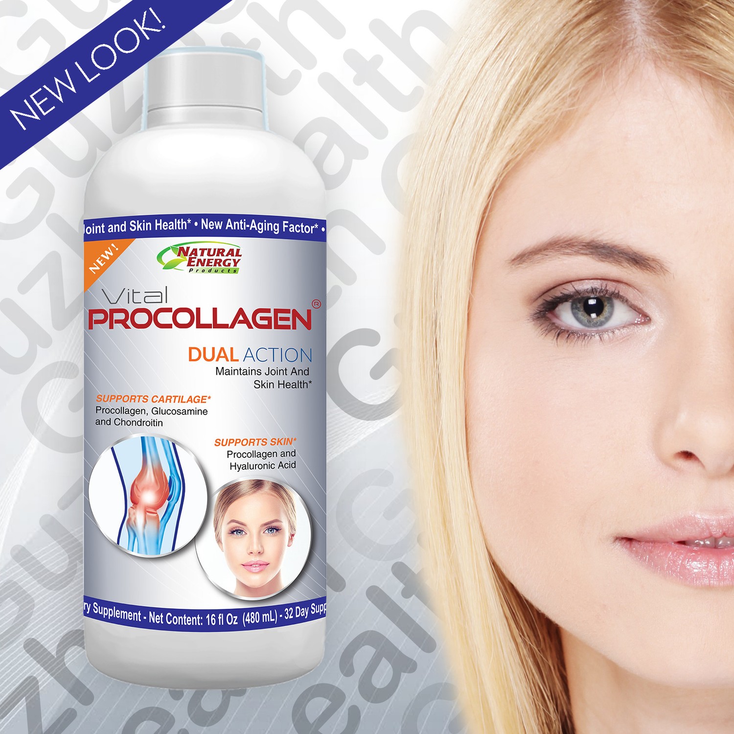Vital Procollagen 16.9 fl oz. Natural Energy NEW LOOK/FLAVOR