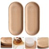OSALADI 2pcs Beech Pallet Service Plate Dinner Tray Dinner Plate