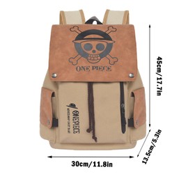 PQKL-party One Piece Backpack One Piece Bag Anime Backpack One Piece Bag Backpack Cosplay Backpack Anime Canvas College Bag Anime School Backpack Printed Flap Daypack, brown