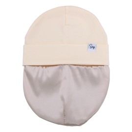Sugarmelon Lightweight Jersey Beanie Hat for Newborn Baby Boys Girls Silky Satin Lined Hats Bonnet Toddler Infant Little Kids Beanies Caps (0-6M,Orig Cream)