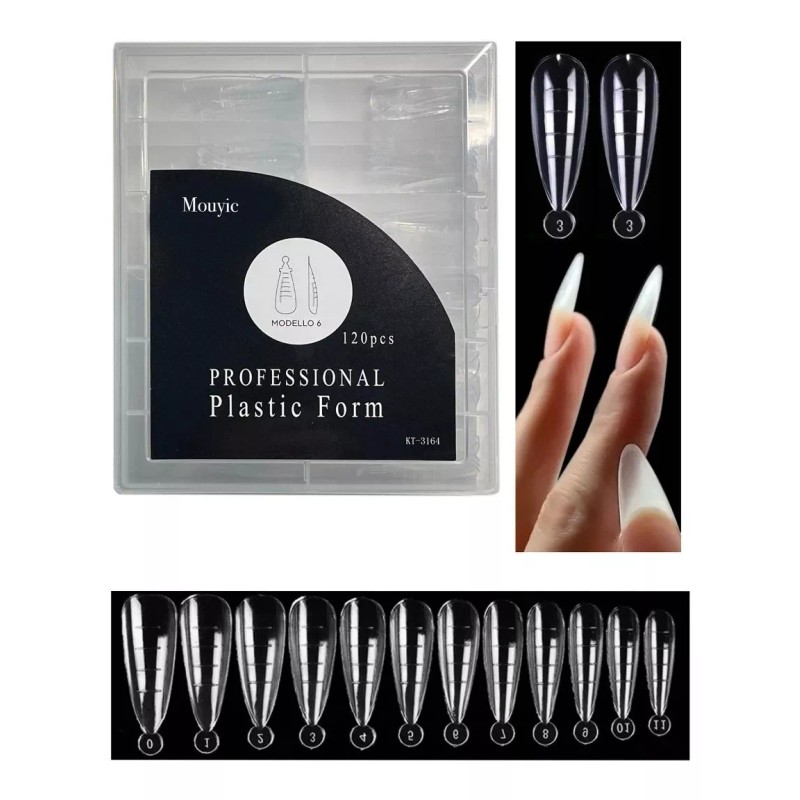 Mouyic Tip Dual Molde Poly Gel 2 Cajas+ 1 Pincel+