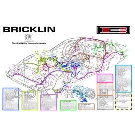 BRICKLIN SV1 CAR ELECTRICAL SYSTEM CUTAWAY 24" X 36" POSTER