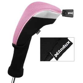 Andux 5pcs/Set Golf 460cc Driver Fairway Wood Club Head Covers Long Neck Pink