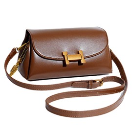 Small Crossbody Purses for Women,Lightweight Crossbody Bag Faux Leather Trendy Women's Shoulder Handbags with 3 Compartments, Brown