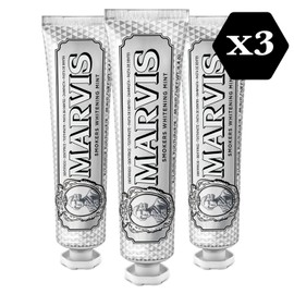 Marvis Smokers Whitening Mint Toothpaste, 3 × 85 ml, Whitening Toothpaste Promotes Natural Teeth Whitening, Toothpaste Removes Plaque & Gives Long-Lasting Freshness