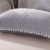 LIFEREVO 2 Pack Diamond Quilted Crystal Velvet Mink Pillowcases Pompoms