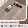 COSTWAY L Shaped Desk with Charging Station, 55” Reversible Corner