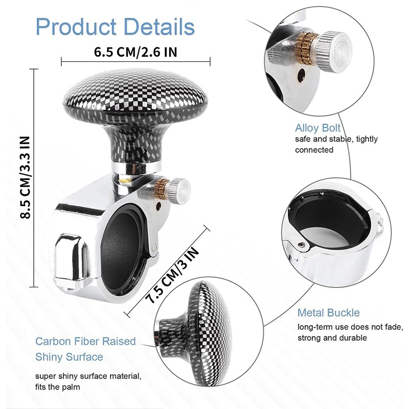 Qioon Car Steering Wheel Knob, Universal Steering Wheel Spinner Assist