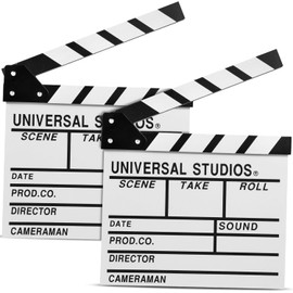 KISEER 2 Pack 12"x11" Movie Film Clap Board Wooden Movie Clapboard Film Clapper Board (White)