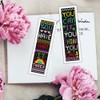 INFUNLY 6Pcs Inspirational Words Cross Stitch Bookmark Kits 8"x2.4" DIY