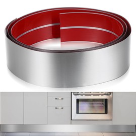 Stainless Steel Toe Kick Cover, 4" x 118" Baseboard Plate, Self Adhesive Kickplate for Bottom of Door, Kitchen Island, Cabinet, Cupboard