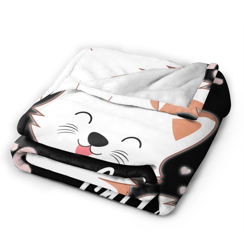 Cute Cat Throw Blanket Ultra Soft Warm Cozy Lightweight Blankets