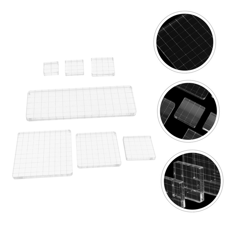 DOITOOL 7pcs Acrylic Stamp Block Stamping Tool for Crafts Scrapbooking