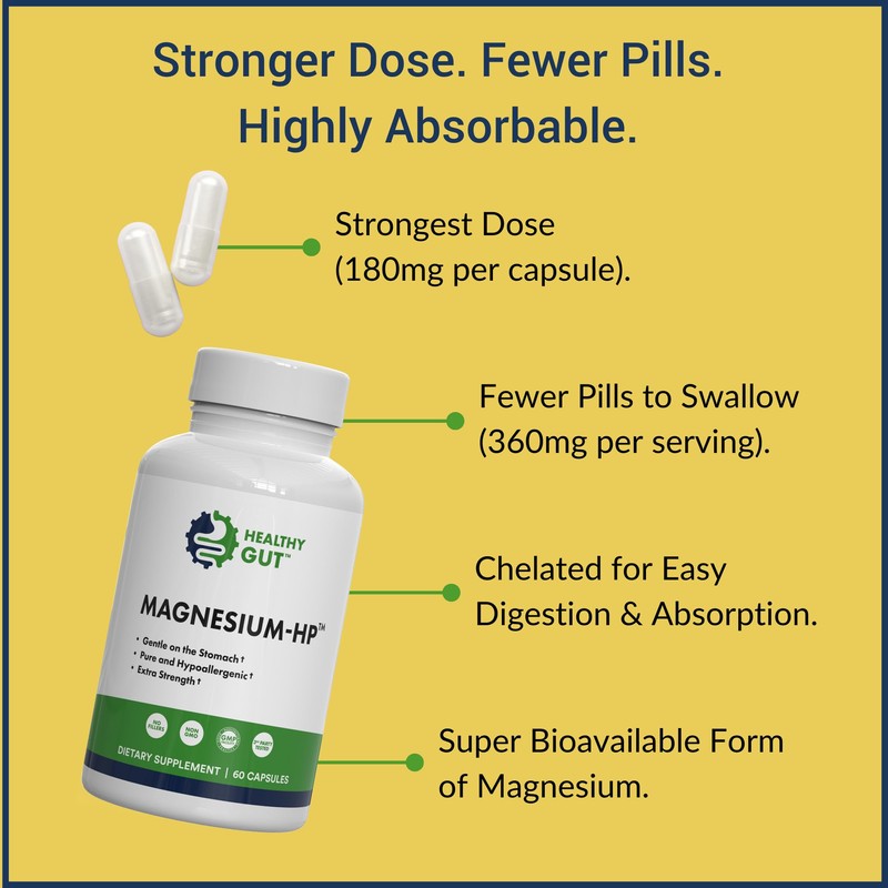 Healthy Gut Magnesium-HP | Ultra Pure Glycinate with Zero Fillers